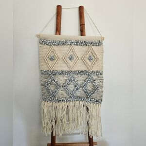 Boho Weaved Gray and Cream Macrame